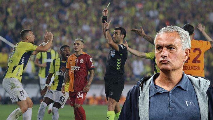 Fenerbahçe-Galatasaray derbisinde ‘kırmızı kart’ tepkisi! Jose Mourinho kenarda çıldırdı