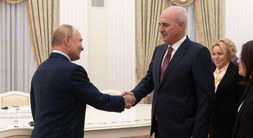 TBMM Başkanı Kurtulmuş Putin ile bir araya geldi