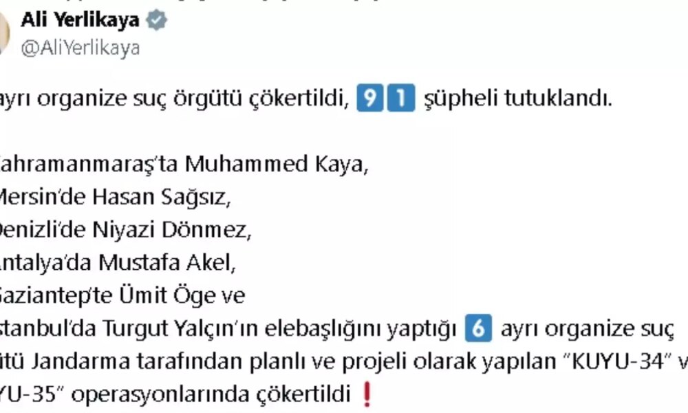 6 Suç Örgütü Çökertildi
