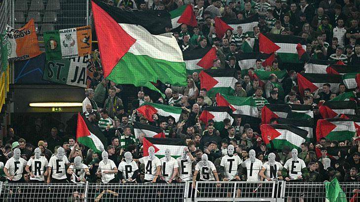 Celtic taraftarlarından Şampiyonlar Ligi’nde Filistin’e büyük destek