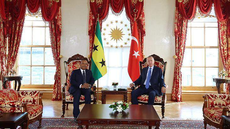 Cumhurbaşkanı Erdoğan, Sao Tome ve Principe Başbakanı Trovoada’yı kabul etti