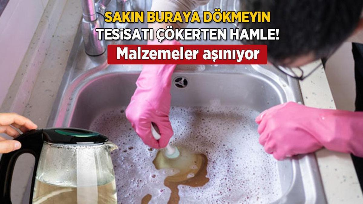 Evin tesisatını mahveden hata! Kaynar suyu buraya dökmeyin, çatlakların nedeniymiş