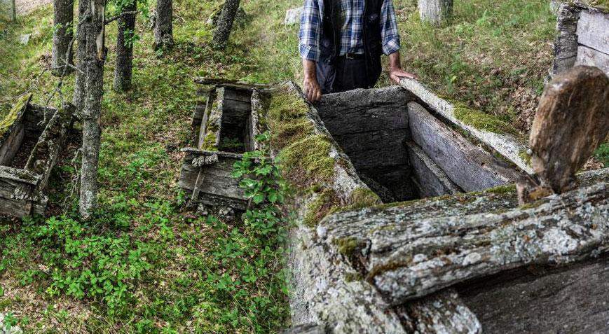 Köyde bulunan 5 mezar! Hepsi tahtadan işte sebebi…