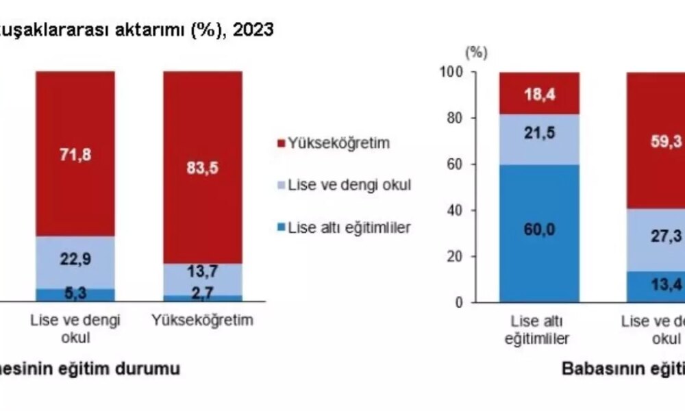 TÜİK’ten Eğitim Durumu Raporu: Annesi Yükseköğretim Mezunu Olanlar Arasında Yüzde 83,5’i Yükseköğretim Mezunu