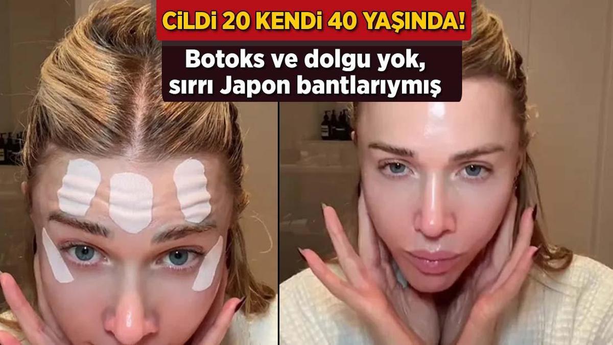 Cildi 20 kendi 40 yaşında! Botoks ve dolgu yok, sırrı Japon bantlarıymış