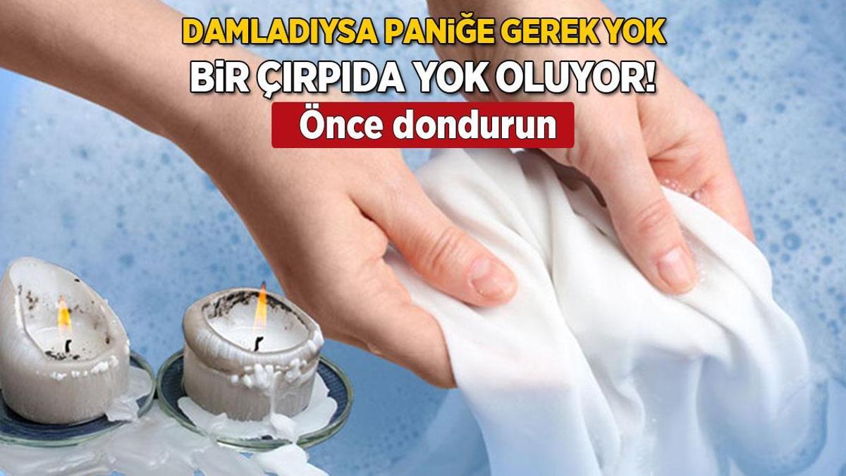 Halıya, kıyafete, örtüye damlayan mumu söküp atıyor! En etkilisi bakın neymiş