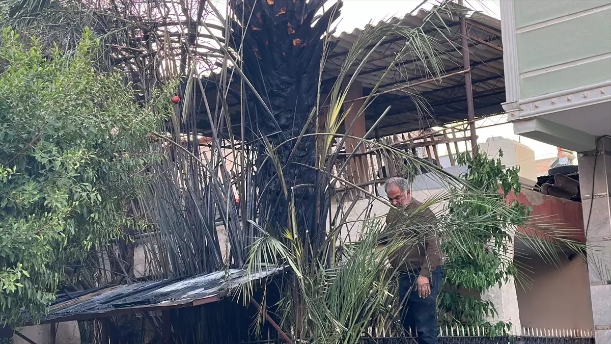 İskenderun’da Bahçede Yangın