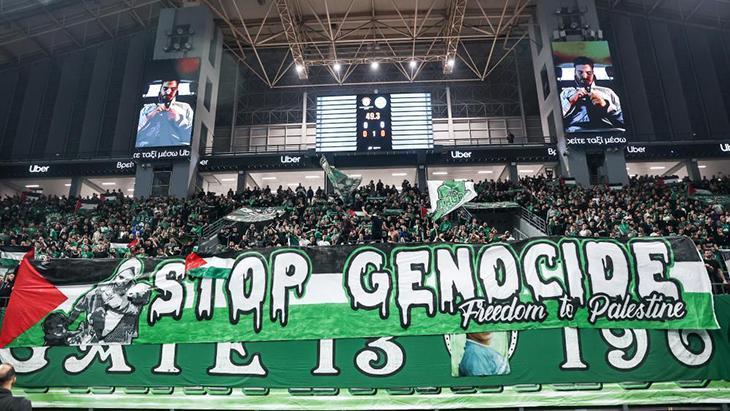 Panathinaikos taraftarından destek: Filistin’e özgürlük