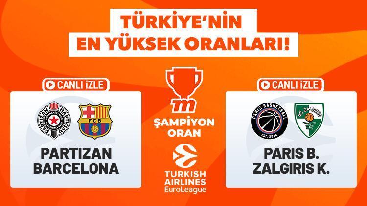 Partizan – Barcelona ve Paris Basket – Zalgiris maçlarının heyecanı Türkiye’nin En Yüksek Oranları ile Misli’de canlı yayında!
