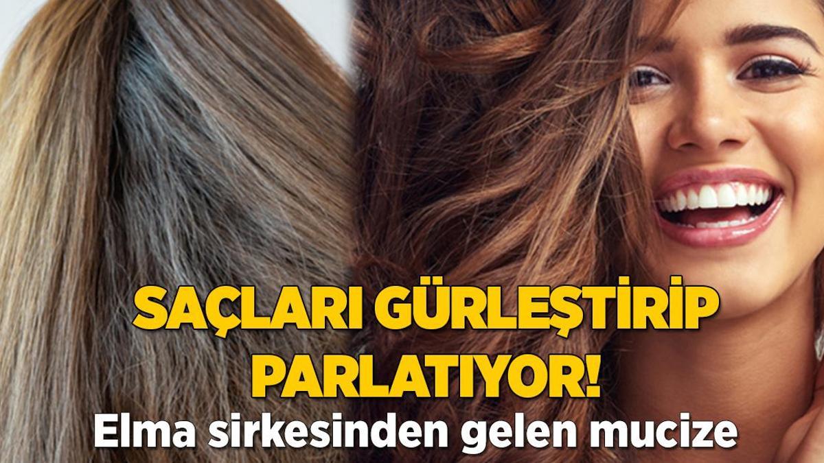 Saçları gürleştirip parlatıyormuş! Elma sirkesinden gelen mucize