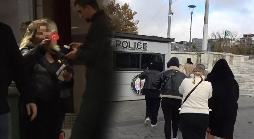 Yer: Taksim! Türk bayrağı dağıtıp, sözde bağış toplayan 6 kadın yakalandı